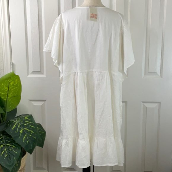 Women's Kimono Short Sleeve Embroidered A-Line Dress Knox Rose White Size 3X - Picture 10 of 15